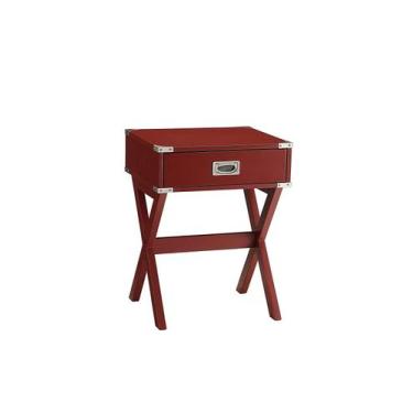 Imagem de Mesa auxiliar Casafoyer Babs con un cajón, madera roja