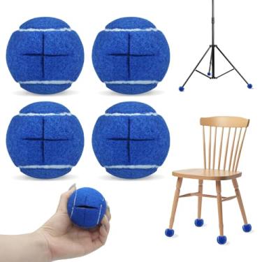Imagem de Magicorange Pacote com 4 bolas de tênis pré-cortadas a granel para cadeiras, capas de perna de cadeira de bola de tênis de 5 cm para móveis para proteção de pés bola para sala de aula (azul, 5 cm)