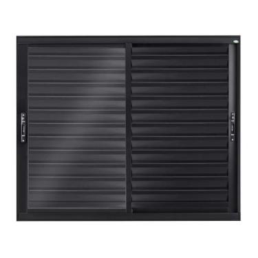 Imagem de Janela de Alumínio Veneziana de Correr 100x150x10cm 3 Folhas Móveis Vi