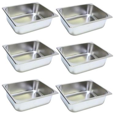 Imagem de 6 Cuba Gastronomica Inox 1/2x150 Gn Buffet Cozinha Restaura. - JMA Ino
