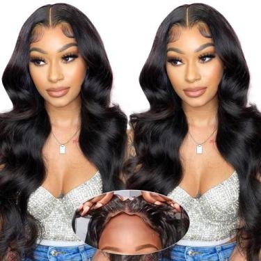 Imagem de Perucas QNQZ Wear and Go 30", cabelo humano, ondas corporais, 200% de 