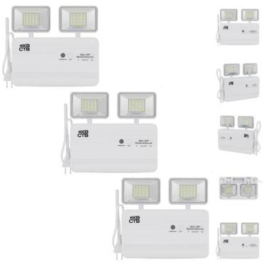 Imagem de Kit 3 Luminárias Holofote Refletor De Emergência LED 20W Bivolt Recarr