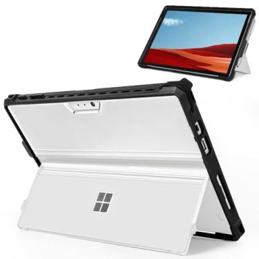 Imagem de SSS·GRGB Capa para Microsoft Surface Pro 7 Plus de 12,3 polegadas, 7/6/5/4/LTE, capa protetora resistente, com suporte para caneta Stylus, compatível com teclado tipo capa, semitransparente