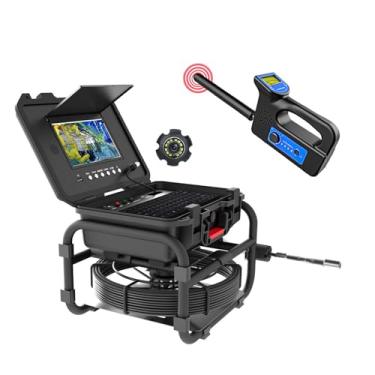 Imagem de BAIYITONGDA Câmera de inspeção de dutos de 9 polegadas com localizador de 512 Hz, Câmera de esgoto com função DVR, autonivelamento e função de teclado, Boroscópio de tubos industriais,50M