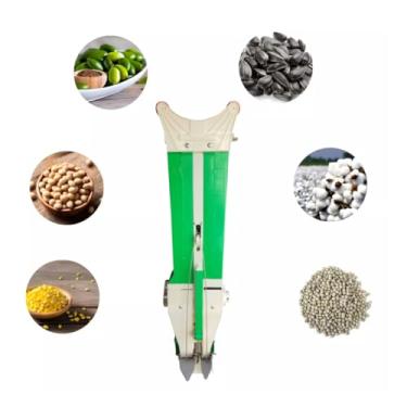 Imagem de Genérico Plantadeira e Adubadeira Automática Manual, Verde, Duplo Reservatório, Pequeno, 80cm Altura, Matraca para Plantio de Sementes