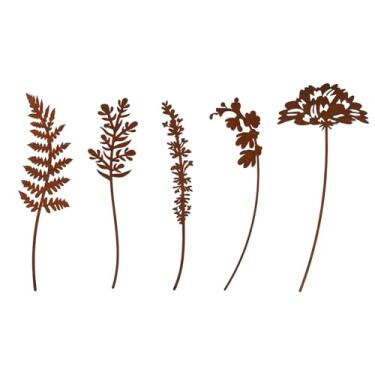 Imagem de 5 Flores de Metal para Exteriores, Rústicas Estacas Decorativas Jardim Resistentes às Intempéries Flores Metal Decoração Jardim para Arte Quintal Relvado Decorações Caminho (Estilo 3)