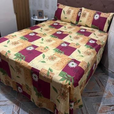 Imagem de Jogo Lençol Casal Padrão 3pçs Box 120 Fios Toque Aveludado(6-casal)