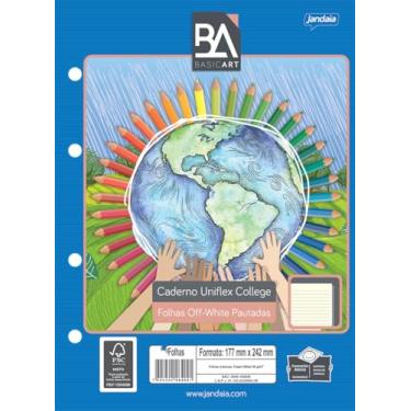 Imagem de Refil para Caderno Argolado/Fichário College 80 folhas Pautadas Off White Basic Art - Jandaia