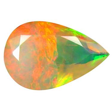 Imagem de 2,38 ct AAA+ Gem de qualidade corte pera (13 x 9 mm) opala arco-íris não aquecida genuína e extraída da pedra preciosa solta da Terra