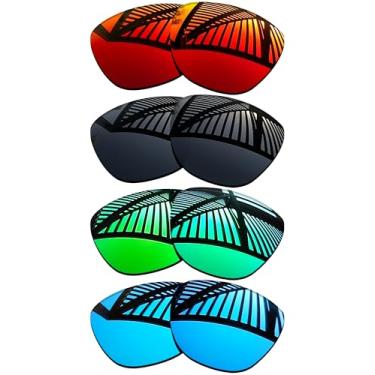 Imagem de MYCOURAG 4 pares de lentes de reposição para óculos de sol Ray-Ban Meta Wayfarer RW4006 50 mm - preto sólido + esmeralda + azul gelo + vermelho fogo