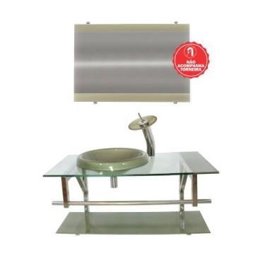 Imagem de Gabinete de Vidro 80cm para Banheiro Letónia - EKASA, Champanhe