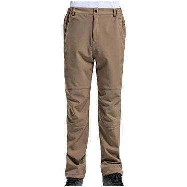 Imagem de Calça masculina de esqui com bolso com zíper, à prova de vento impermeável grossa golfe calças de viagem fleece esqui neve para meninos ao ar livre caminhada térmica durável softshell calças de neve