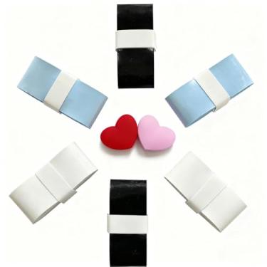 Imagem de Grinmood Aderência aderente absorvente antiderrapante para maior controle e conforto, ideal para tênis, badminton, squash etc. Pacote com 6 fitas adesivas para raquete de tênis (2 amortecedores de