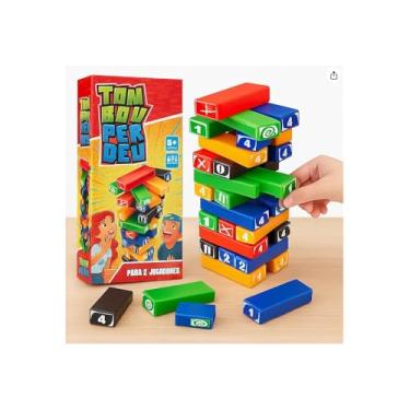 Imagem de Torre de Equilíbrio Jogo Interativo, 45 Peças em Plástico PS, 4,5 x 1 cm, para Crianças Acima de 3 Anos e Adultos