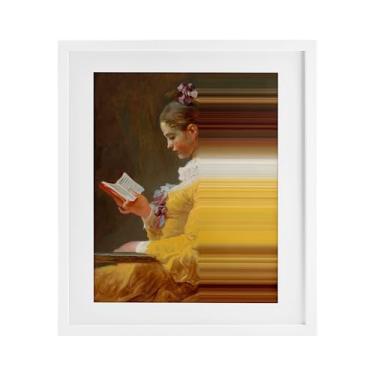 Imagem de Stupell Industries Vintage Lady Reading with Gradient Streaks Birch Framed Print Under Glass, design by Seven Trees Design, 16 x 13