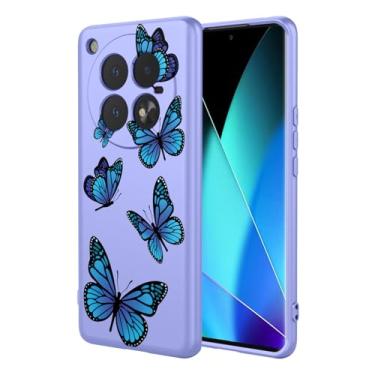Imagem de HTXWXJC Capa de telefone para Infinix Zero 40 4G, X6860 capa à prova de choque flexível bumper TPU capas macias padrão borboleta capa de telefone para Infinix Zero 40 4G borboleta roxa
