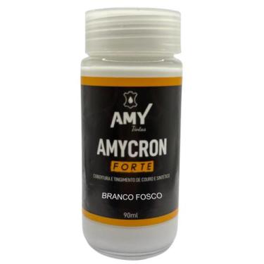 Imagem de Tinta Para Volante De Carro Couro Amycron Forte 90ml, Branco Fosco