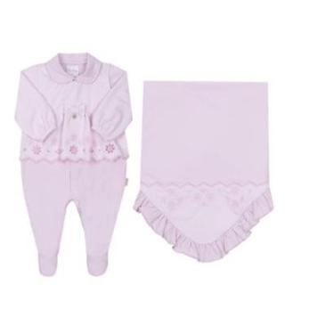 Imagem de Kit Saída Maternidade Luxo Bebê Menina Bordado Paraiso 16141-Feminino