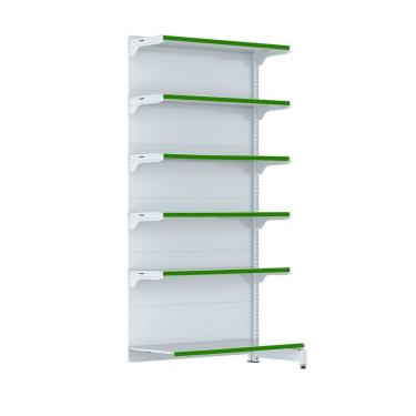 Imagem de Gondola Parede 202 FIT Farmacia Continu 6 Bd Branco Pe Verde