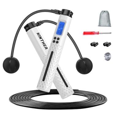 Imagem de KINTHEA Corda de pular inteligente 2 em 1 com contador e tela de LED, corda de pular sem fio com contador para mulheres, homens, todas as idades, corda de pular ajustável para exercícios aeróbicos em