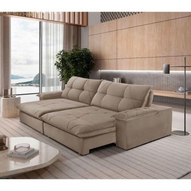 Imagem de Sofá Gaia Veludo 02 Módulos 80 Cm B25cm Meu Sofá Online B002 Veludo Capuccino