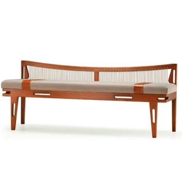 Imagem de Banco Los Ozki 151 Cm Madeira Eucalipto Cedro Tecido 434C Corda Redonda Rami