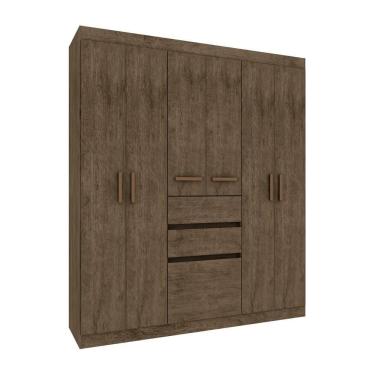 Imagem de Roupeiro Casal 7 Portas E 2 Gav Cor Rústica Demolição Genialflex