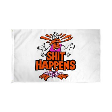 Imagem de AZ FLAG - Bandeira Shit Happens - 3 x 5 pés - Faixa de palhaço de poliéster 100D com dois ilhós de metal - Resistente ao desbotamento - Cores vivas - 90 cm x 1,5 m - 150 x 90 cm