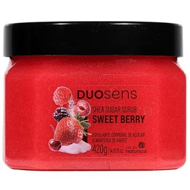 Imagem de Cia. da Natureza, Esfoliante corporal DuoSens, Açúcar e manteiga de karité, Shea Sugar Scrub, Sweet Berry, 420 Gramas, Vermelho escuro