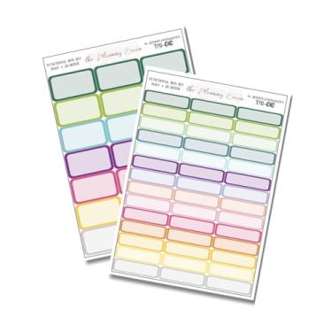 Imagem de Pacote de adesivos Planner Basics – Conjunto de adesivos de meia caixa e quarto | Adesivos de planejador funcional para diários, agendas e calendários | Caixas multicoloridas para organização e