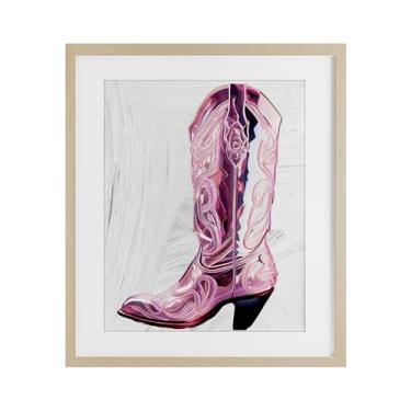Imagem de Stupell Industries Impressão emoldurada cinza Cowgirl Cinderella's Boot Under Glass, design por Sasha, 16 x 13