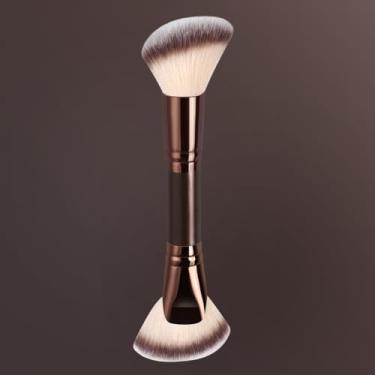 Imagem de Um pincel de maquiagem macio de ponta dupla para base, blush e contorno; não é fácil de derramar e fácil de limpar (café)