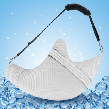 Imagem de Muwago Almofada de cirurgia de ombro com tecido waffle refrescante, almofada de suporte de manguito rotador para dormir ou sentar, elevação ergonômica do braço do dorminhoco lateral, alças ajustáveis