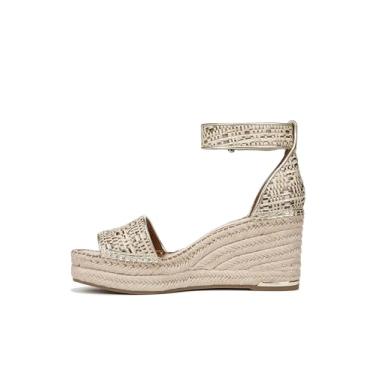 Imagem de Franco Sarto Sandálias femininas Clemens com salto anabela envolto em juta, Multi tecido natural, 6.5