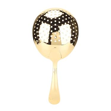 Imagem de Mingzhe Colher Escumadeira Multifuncional Em Aço Inoxidável para Coquetéis e Bar de gelo. (Chapeamento de ouro)