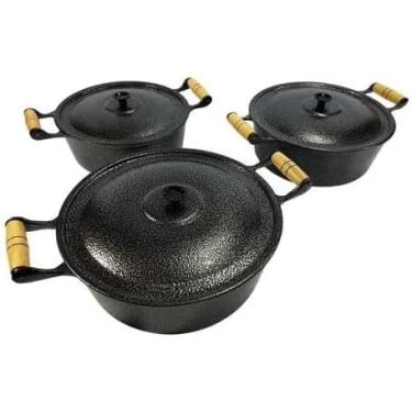 Imagem de Conjunto de Panelas Premium, 5 Peças, Antiaderente, Alumínio, com 3 Espátulas, Preto