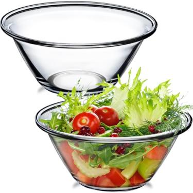 Imagem de NUTRIUPS Tigelas de sopa de vidro transparente, pacote com 2, 18 cm, tigela de servir para ramen, trapézio, fácil de manusear, vidro temperado, seguro para micro-ondas e forno (17 cm, 1,530 g)
