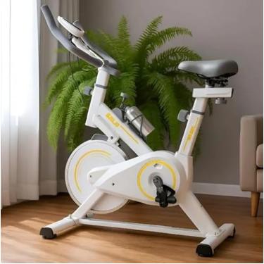 Imagem de Nakasaki Bicicleta Ergométrica Spinning, Branco, Metal, Display Digital, Suporte para Tablet, Roda 10kg, NK7101bc, Capacidade 120kg