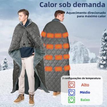 Imagem de Cobertor Aquecido USB 5V Vestível Macio E Quente Com 3 Configurações D