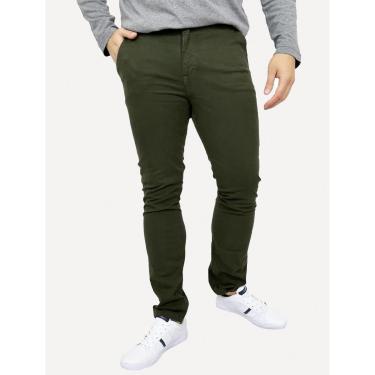 Imagem de Calça Aramis Masculina Sarja Chino Regular Color Comfort Verde Escuro-Masculino