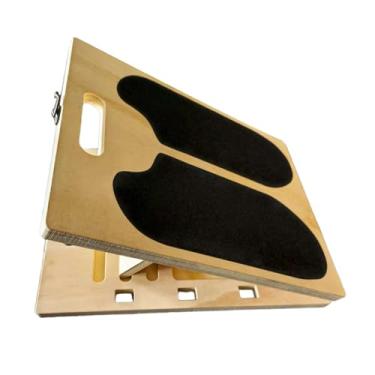 Imagem de KiBcsLic Prancha inclinada de madeira, equipamento profissional de fitness para todas as idades, prancha inclinada, maca de panturrilha para calcanhar,