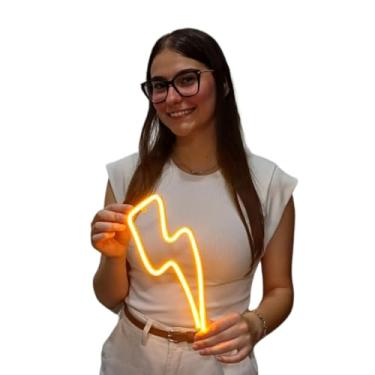 Imagem de Luminária de Parede Raio Led Neon Amarelo 26cm 3D Gold Print