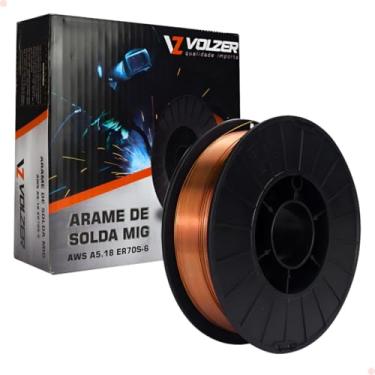 Imagem de Volzer, Arame Para Solda MIG ER70S-6 0.8mm Rolo Com 5kg Uso Com Gás