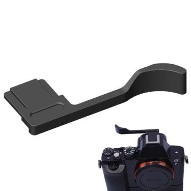 Imagem de Botão de polegar de metal compatível com câmera SonyA7CII A7CR, alça de polegar com tampa de suporte de sapata, alça de dedo, extensão de aderência de polegar