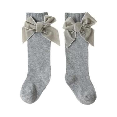 Imagem de Meias De Algodão Até O Joelho Com Laço De Natal Para Meninas Bebês Inv