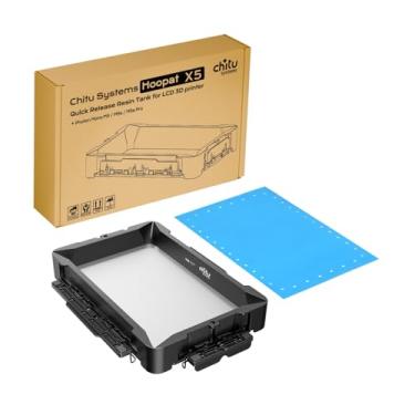 Imagem de Chitu Systems Tanque de resina de liberação rápida Hoopat X5 para Anycubic Photon M5s /Photon M5/Photon M5 Pro, tanque de resina metálica tudo-em-um com filme de liberação de PFA pré-furo