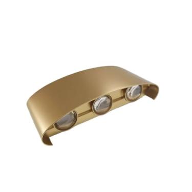 Imagem de Arandela Luminaria Meia Lua Interna À prova d'água para uso interno e externo Branco Quente luminária de parede(Dourado,1 pcs)