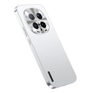 Imagem de LYJSMGZ Capa à prova de choque para Huawei Honor Magic 8 Pro/Magic 8, proteção de lente de abertura de precisão anti-impressão digital, capa fina fosca, prata, Majic 8 Pro