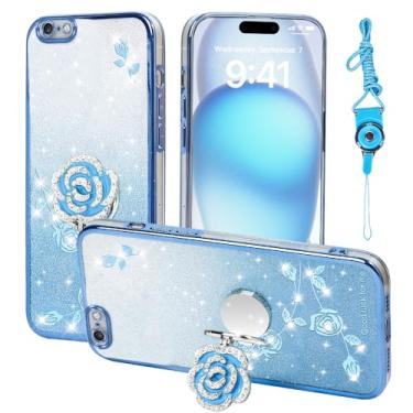 Imagem de Nouxwerx Capa para Apple iPhone 6 (4,7 polegadas), capa de celular para iPhone 6s linda capa fina macia para meninas e mulheres com alça de suporte de anel capa protetora à prova de choque para iPhone