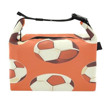 Imagem de STAYTOP Lancheira colorida de futebol com fivela de alça, lancheira isolada para meninos e meninas, lancheira térmica para trabalho escolar